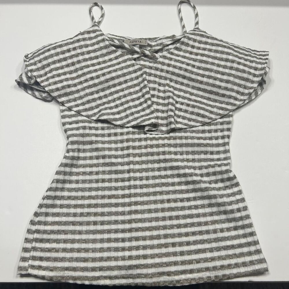 Papaya Women's Grey and White Vest